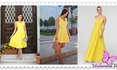 Sarı  Mezuniyet Gecesi Abiye Elbise Modelleri