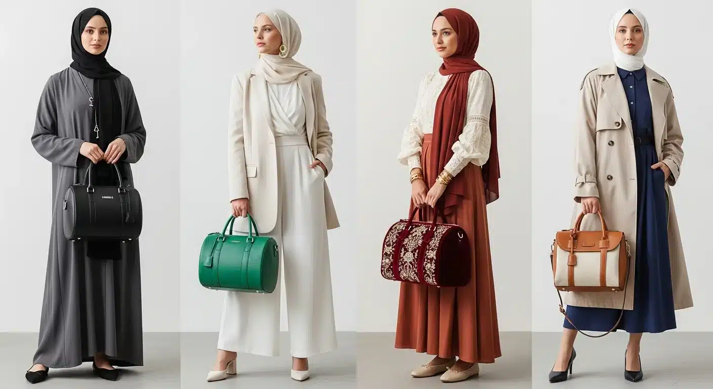 Barrel bag silindir çanta tesettür kombin 2026