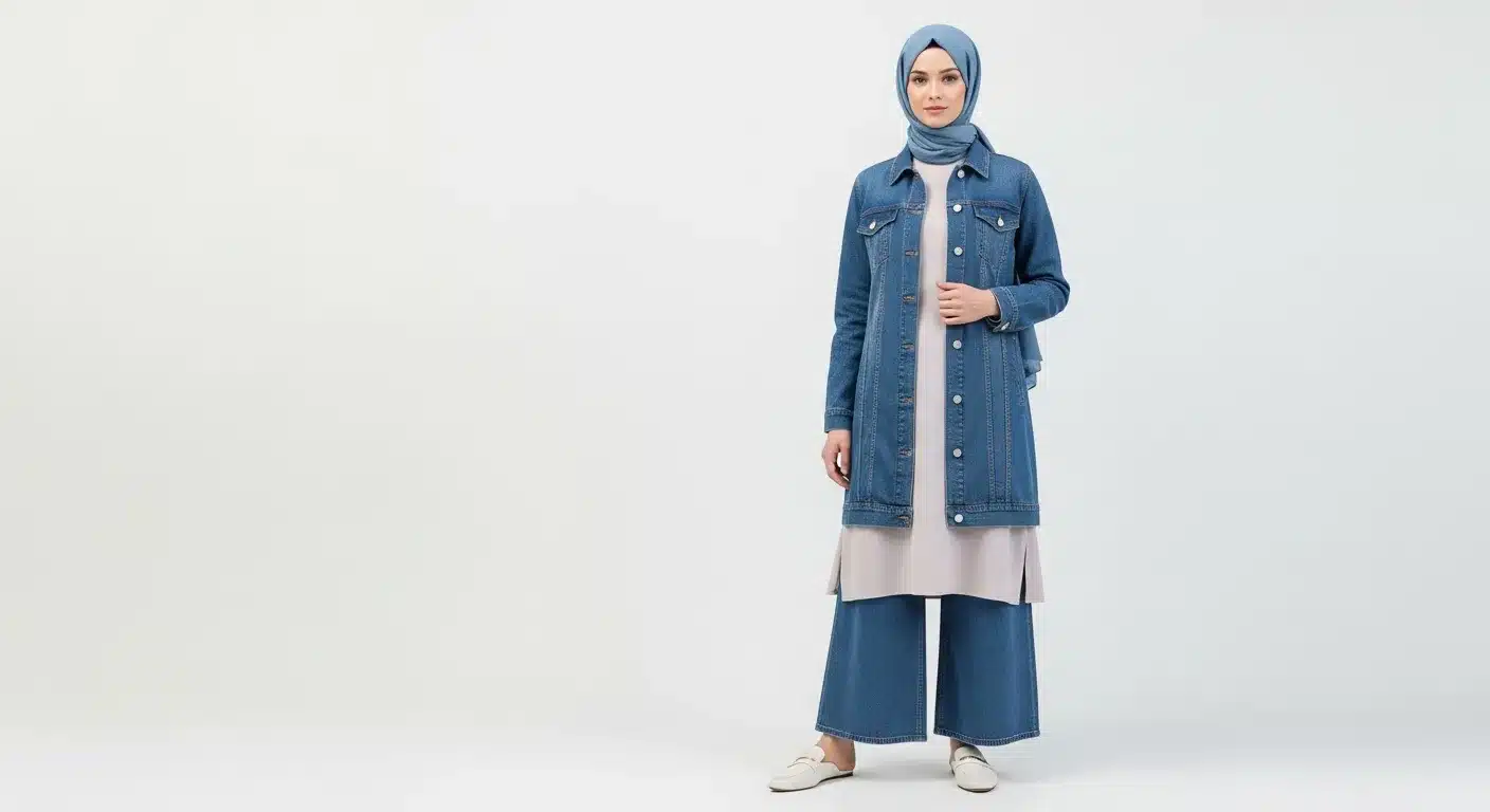 Denim ilkbahar tesettür kombin kot ceket bahar 2026