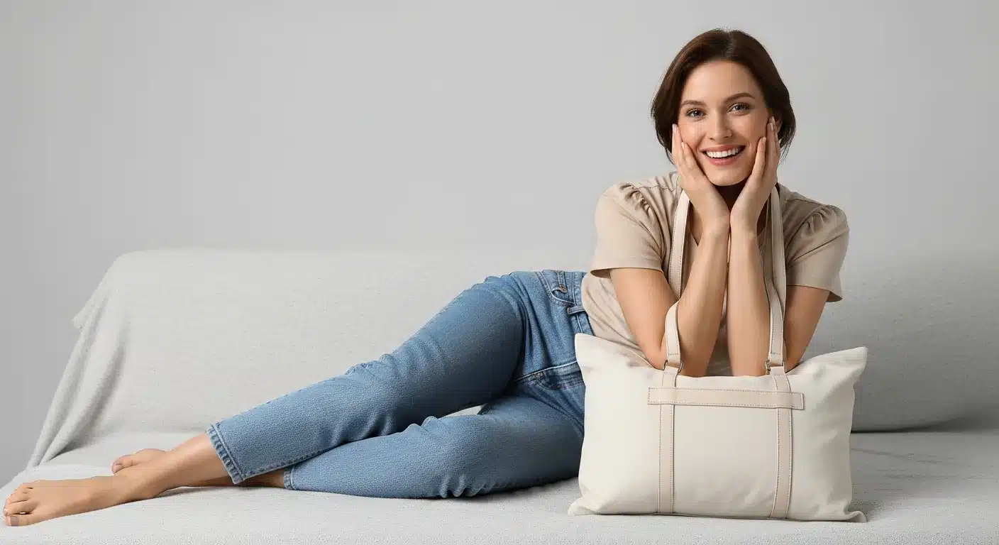 Minimal aksesuar tesettür kombini ince kolye tote çanta